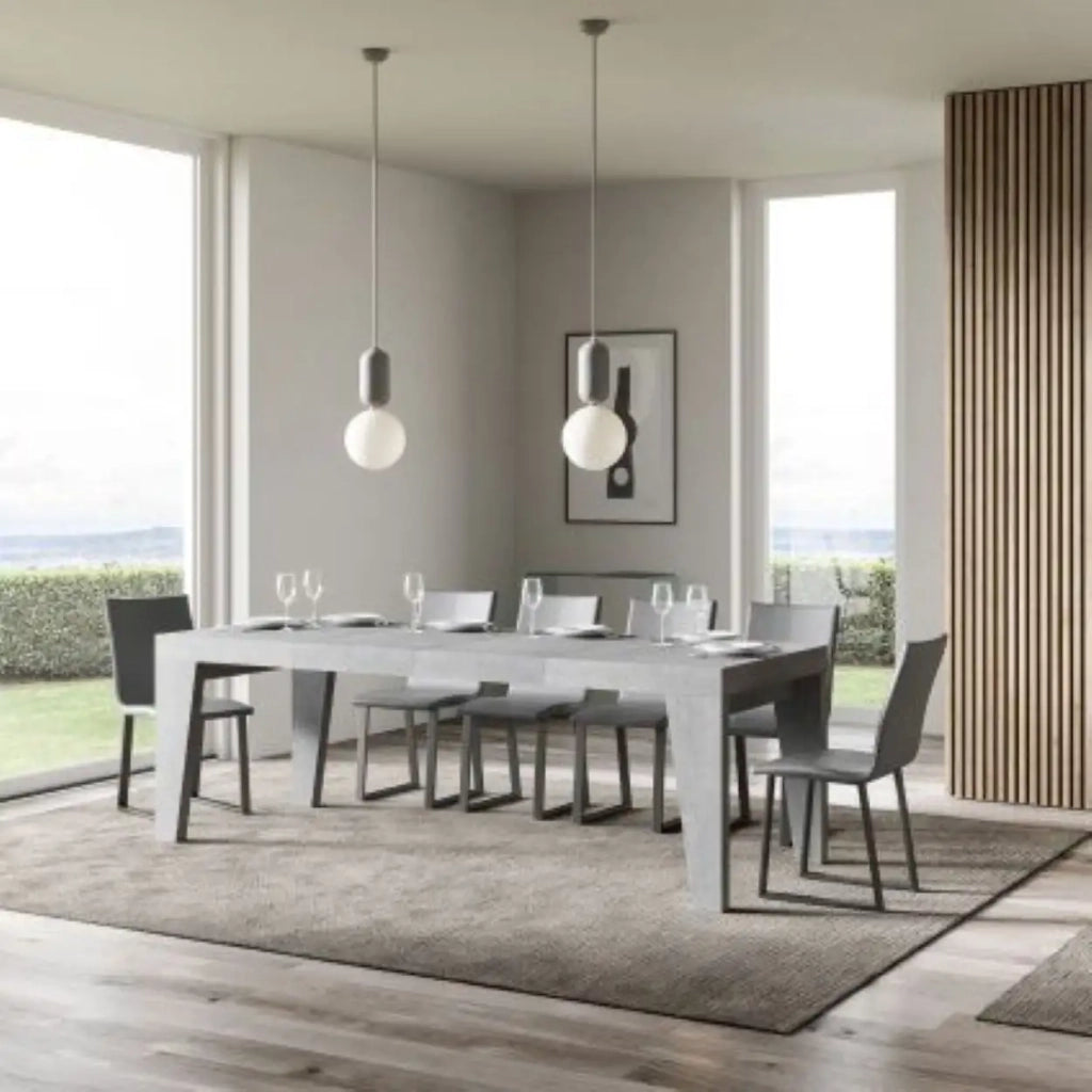 Tavolo allungabile 120/224x90 cm Naxy Premium colore cemento