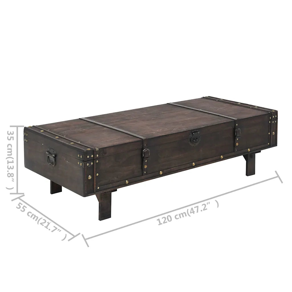Tavolino da CaffÃ¨ in Legno Massello Vintage 120x55x35 cm cod mxl 11811