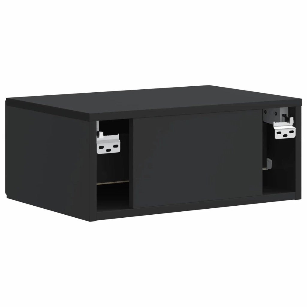 Mobiletto da notte a muro con cassetto Nero 49 x 34,5 x 20 cm 899127