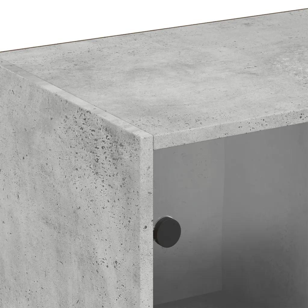 Libreria con Ante Grigio Cemento 204x37x75 cm Legno Multistrato 3206534