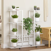 Portafiori con Ruote 94,5x24,5x91,5 cm Ferro Bianco 343122