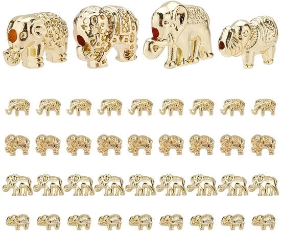 Accessori per gioielli - Animali di fortuna in metallo - 40 pezzi - Adatti per collane e orecchini