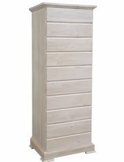 Cassettiera 10 cassetti in legno grezza l.58 p.41 h.145 (116) - Mobili 2G