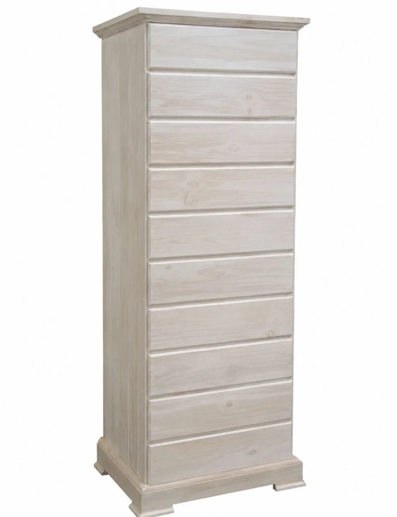 Cassettiera 10 cassetti in legno grezza l.58 p.41 h.145 (116) - Mobili 2G