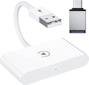 Dongle Carplay senza fili per auto - adattatore Bluetooth con connessione automatica e controllo vocale - ingresso USB e USB-C - iOS 10-16. Carplay Dongle