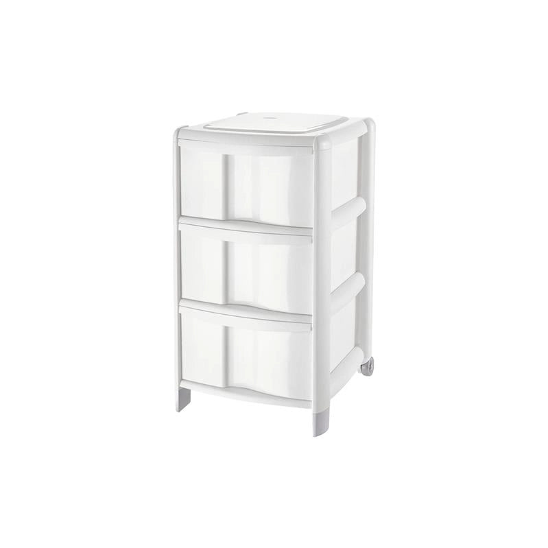 CASSETTIERA BAMBÙ MEDIUM 3 CASSETTI ALTI IN COLORE LIME 38.5 X 39.5 X H 67 CM CON PIEDINI E RUOTE
