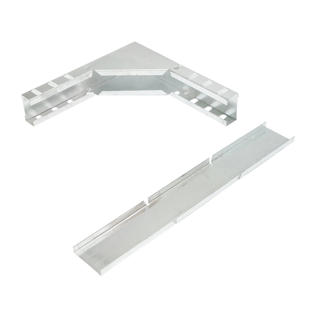 Gomito verticale a 90 gradi per grondaia in acciaio zincato 25x50mm