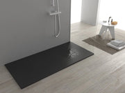 Piatto doccia ultra slim, in smc effetto pietra antracite nero h 2,6cm Sicena Plaget Antracite,70x150 cm
