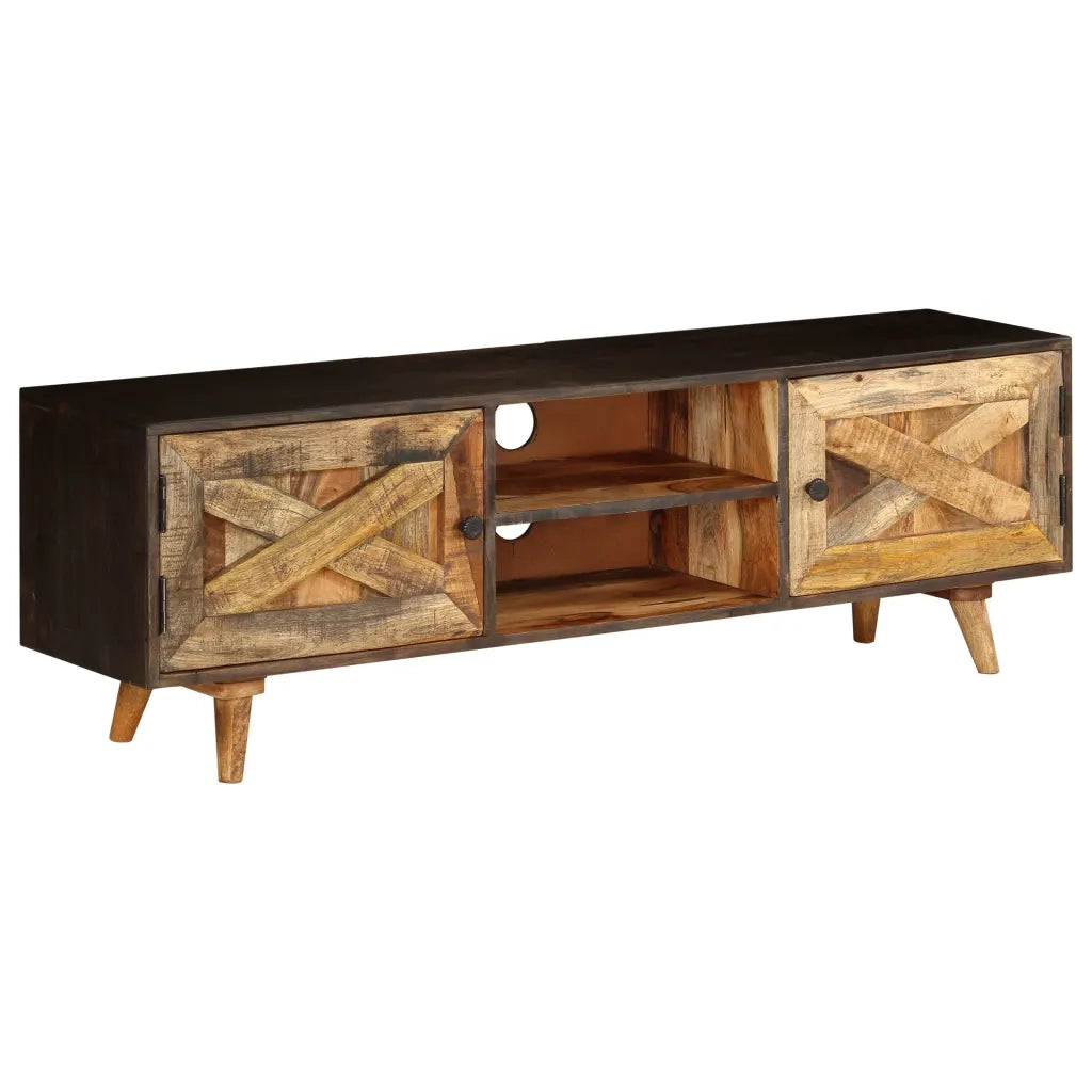 Mobile Porta TV in Legno Massello di Mango 140x30x45 cm 246162