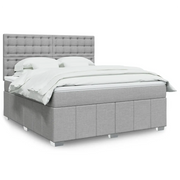 Giroletto a Molle con Materasso Grigio Chiaro180x200 cm Tessuto