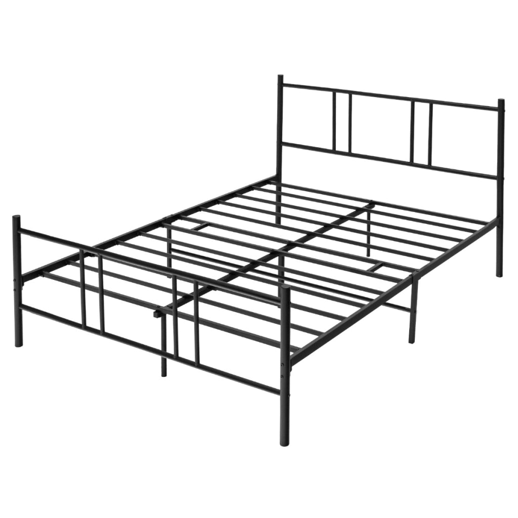Struttura letto a piattaforma moderna con testiera pediera doghe in acciaio, Struttura letto silenziosa 160x200cm-Letti e strutture