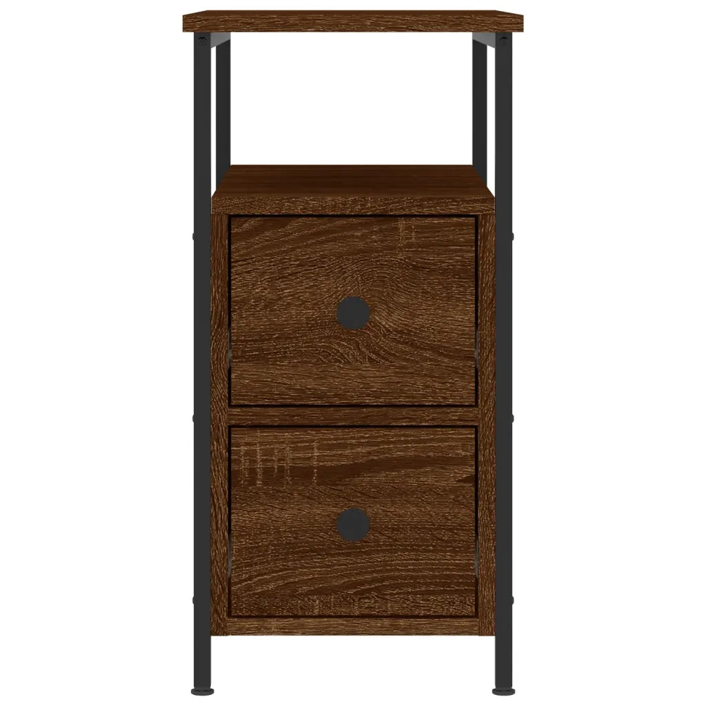 Set di 2 Comodini | Armadio da Notte | Mobiletto da notte Rovere Marrone 30x60x60 cm in Legno Multistrato