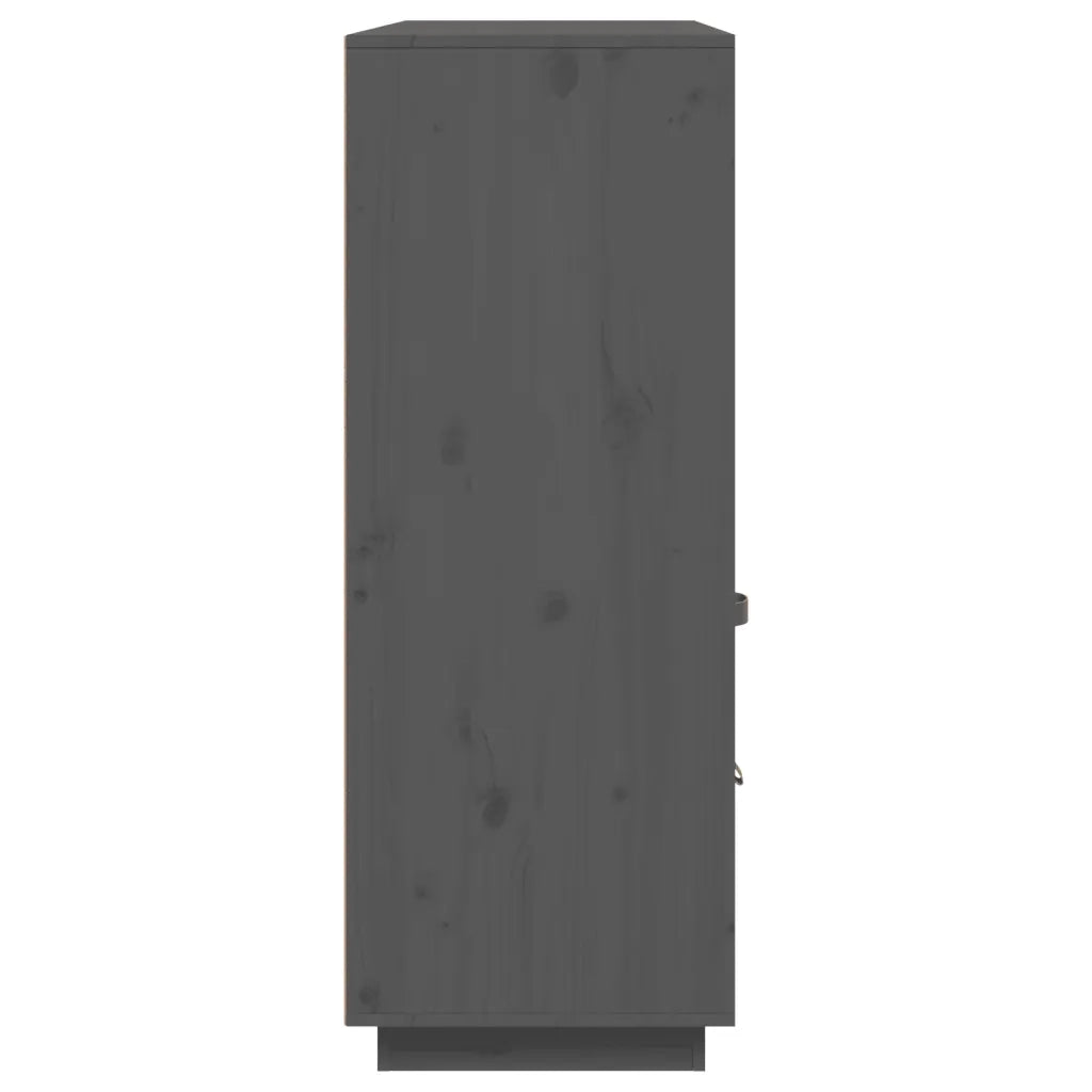 Credenza Grigia 100x40x108,5 cm in Legno Massello di Pino 820164