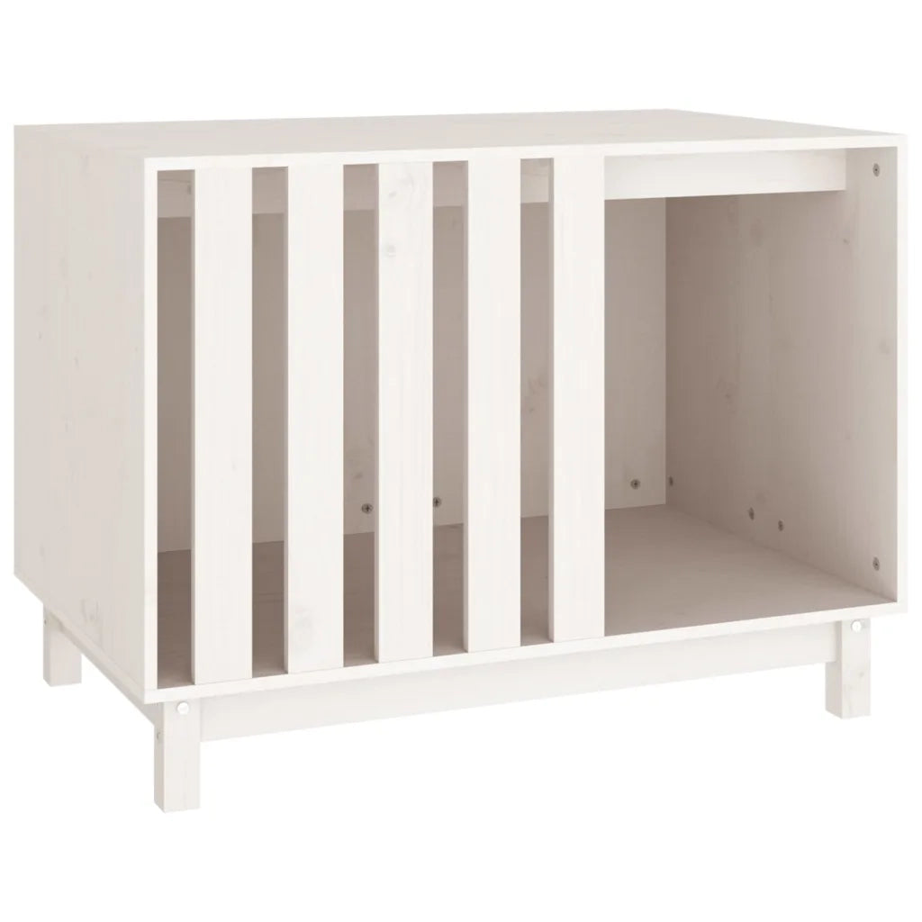 Casetta per Cani Bianca 90x60x67 cm in Legno Massello di Pino 822487