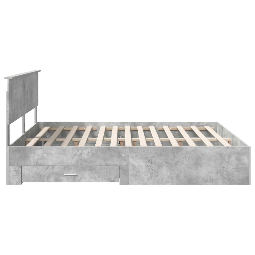 Struttura del letto con testiera Grigio cemento 200 x 200 cm 3408225