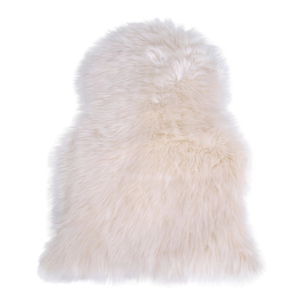 Tappeto Asimmetrico Lambskin, Bianco, Poliestere, 85x50x6,5 cm