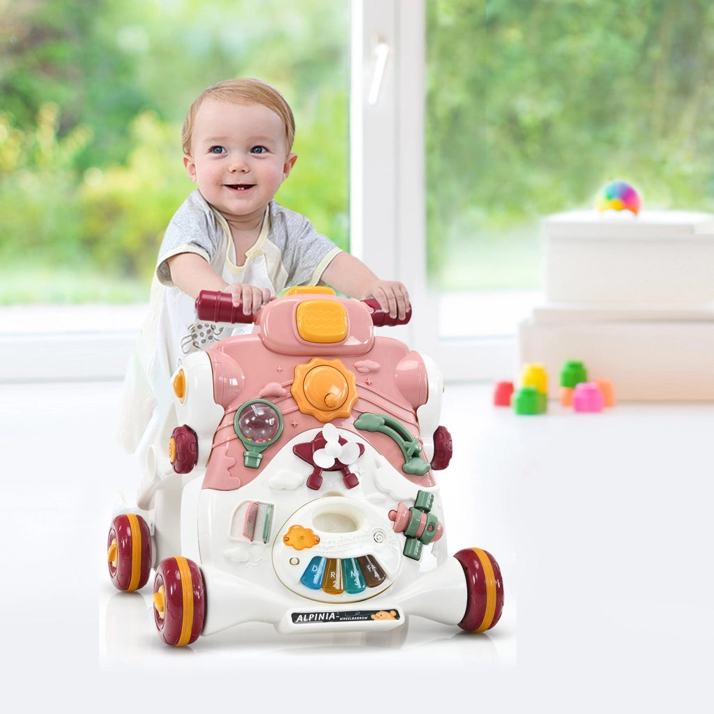 Primi passi 3 in 1 con luci e musica, Centro attivit¨¤ per bambini e bambine 6-36 mesi, Rosa