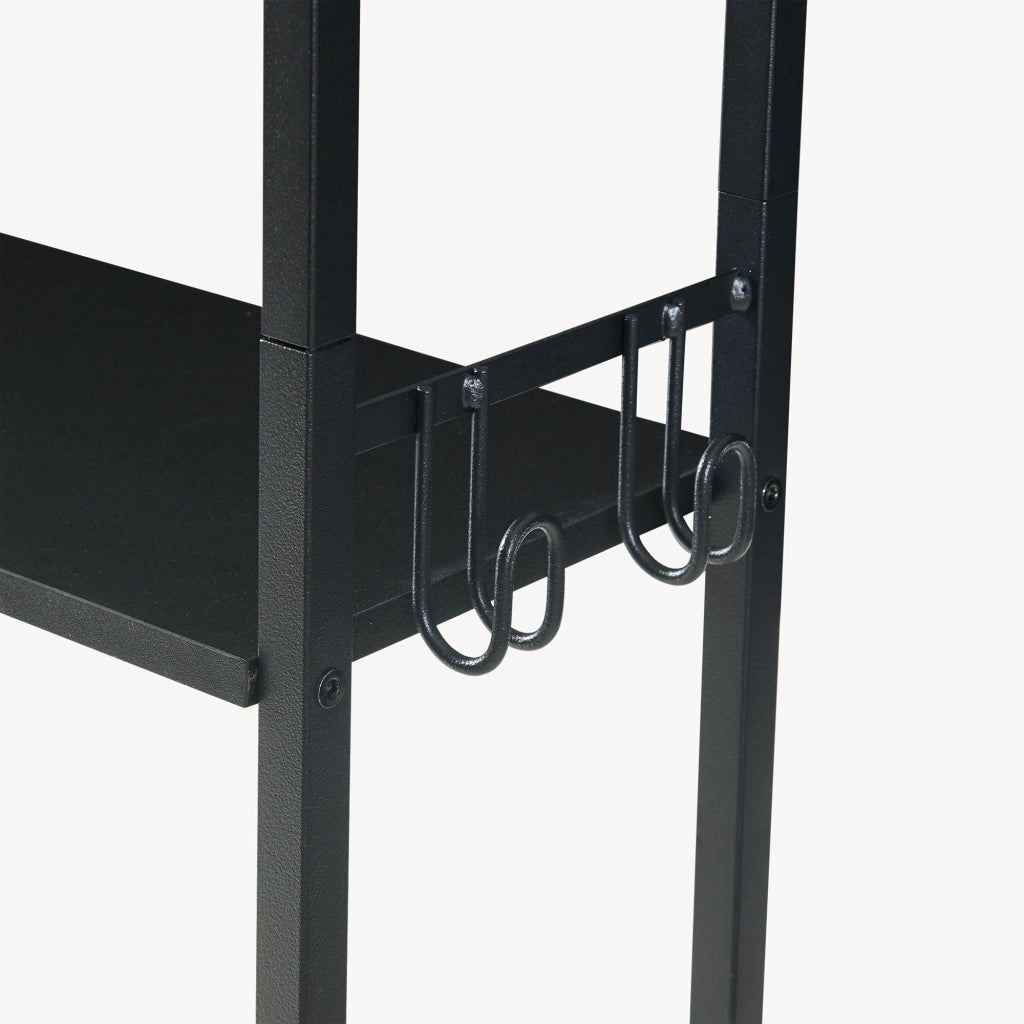 Scaffale Sopra WC Ljukhobro a 3 Ripiani Mensola da Bagno 164 x 64 x 20 cm - Nero [en.casa]