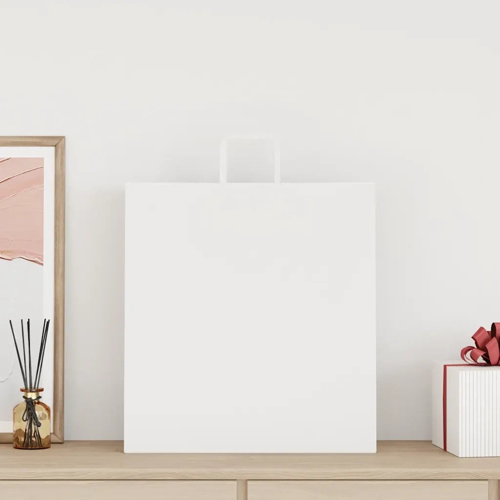 Sacchetti di Carta 250 pz con Manici Bianchi 45x17x48 cm