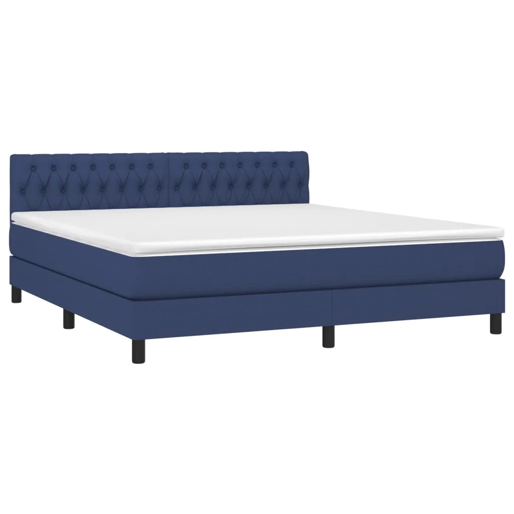 Letto a Molle con Materasso e LED Blu 180x200 cm in Tessuto 3133419