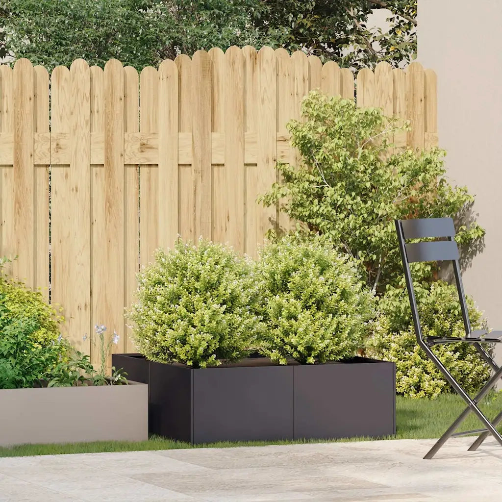 Fioriera Nera 80x80x30 cm in Acciaio 860801