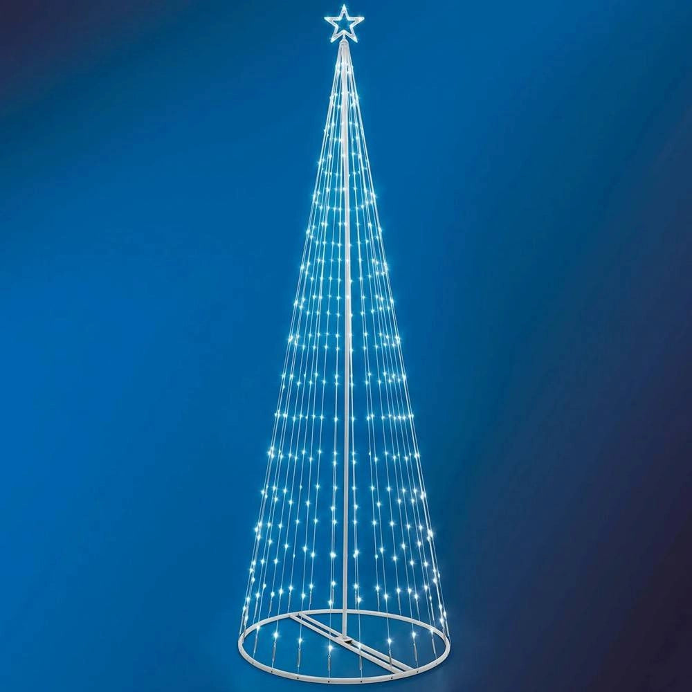 Trade Shop - Albero Di Natale Luminoso Bianco Freddo 394 Led 300cm Decorazione Per Esterno -