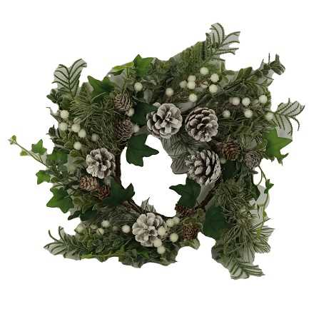 Coroncina plastica bianco tondo cm Ø40