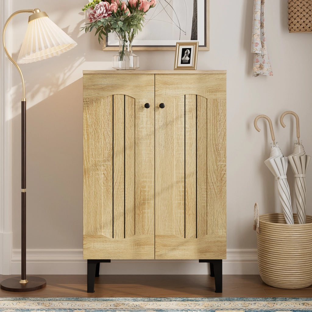 Mobile portascarpe moderno a doppia anta 60 x 31;5 x 95 cm in truciolare; colore legno