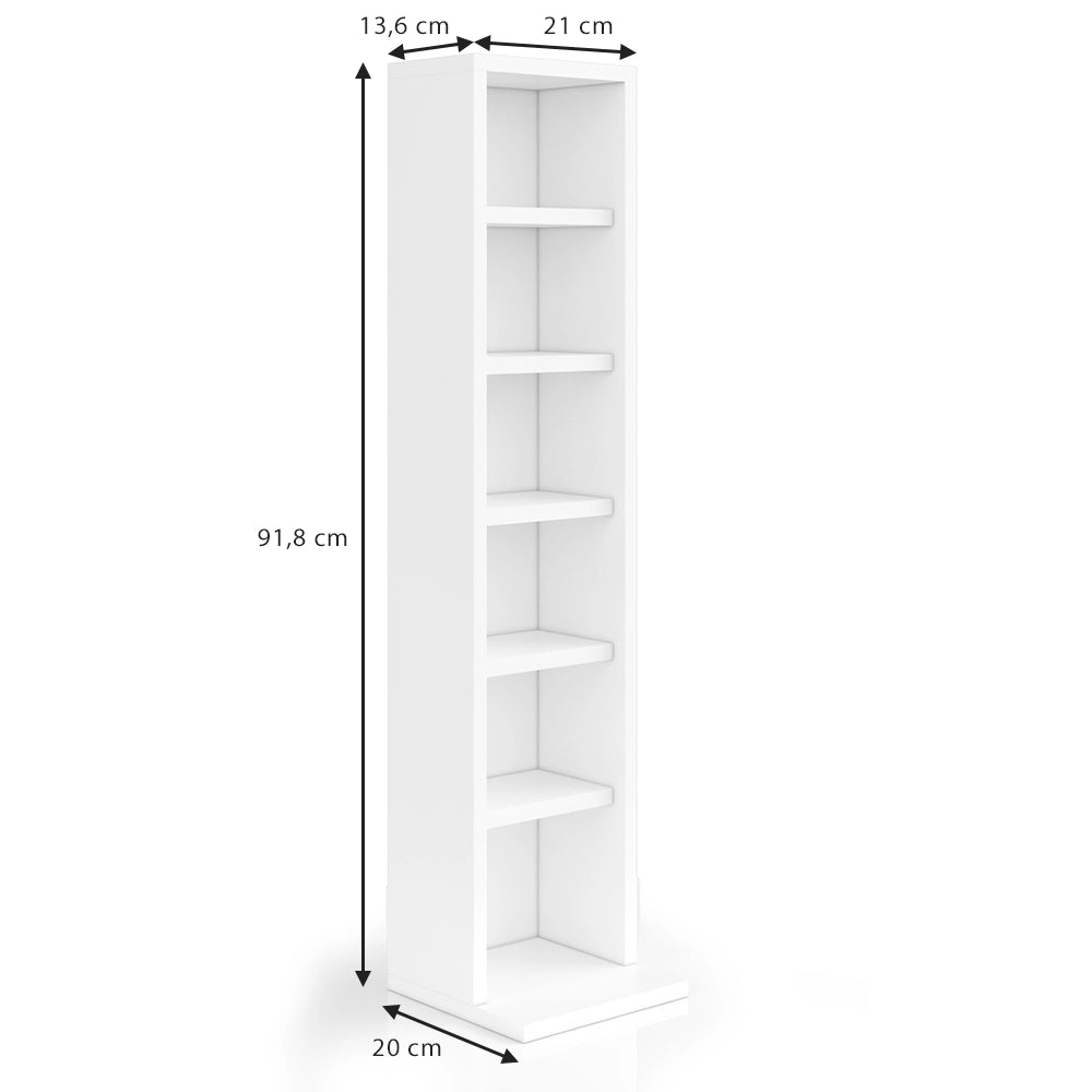 Vicco Scaffale porta cd Bianco 21 x 91.8 cm
