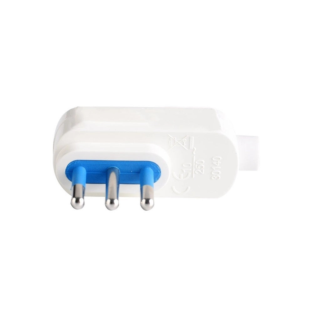 Trade Shop - Spina Elettrica Piatta Salvaspazio Laterale 2p+t 10a 25v Max 1500w Bianco 80003 -