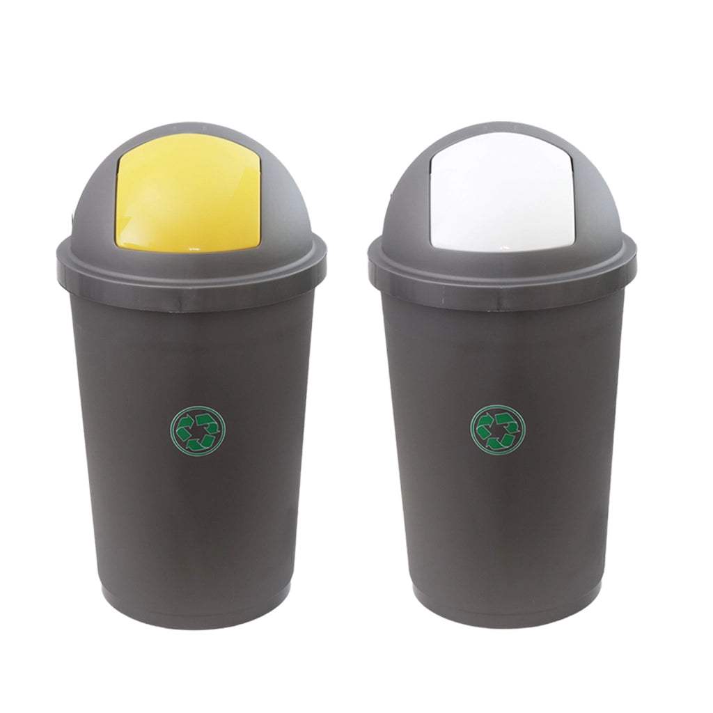 SET 2 PATTUMIERE BASCULANTI DA 70 LT PER RICICLO DI CARTA E PLASTICA