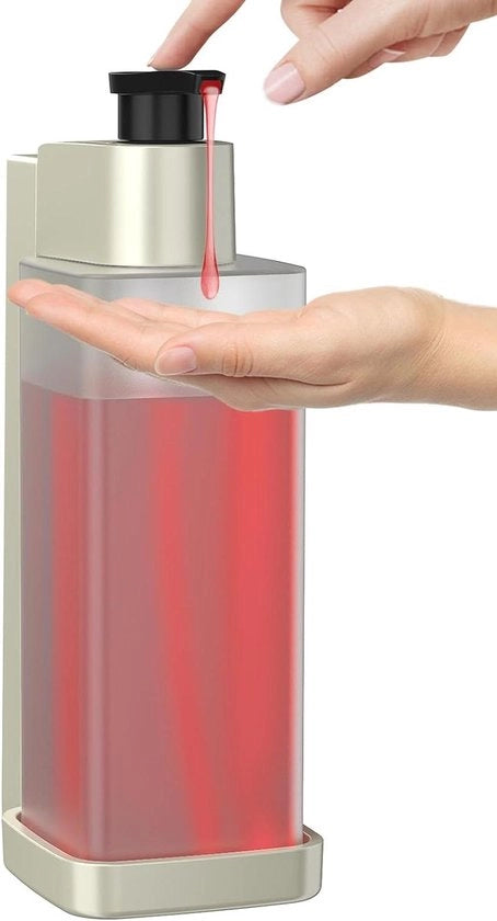 Dispensatore di sapone da parete da 300 ml per bagno - Dispensatore di shampoo e condizionatore da parete - Vaschetta trasparente - Dispensatore di sapone da parete da parete con finitura dorata