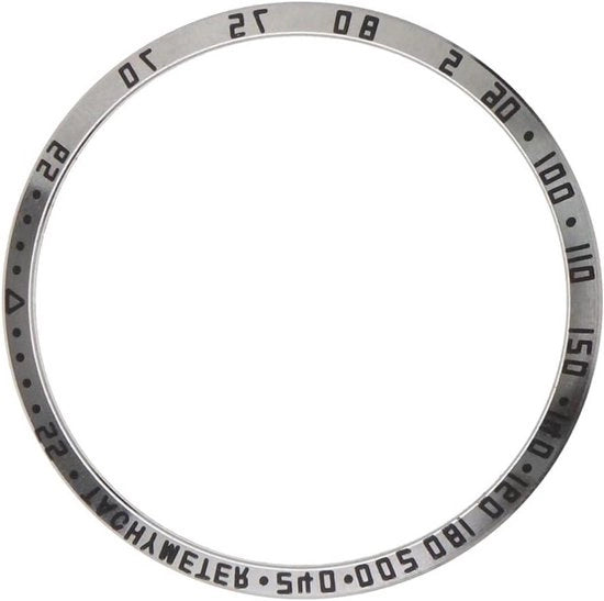 Accessorio per Samsung Galaxy Watch 46 MM - Protezione Anticorrosione - Acciaio Nero - Ring Bezel Autoadesivo per Gear S3 Frontier e Classico.