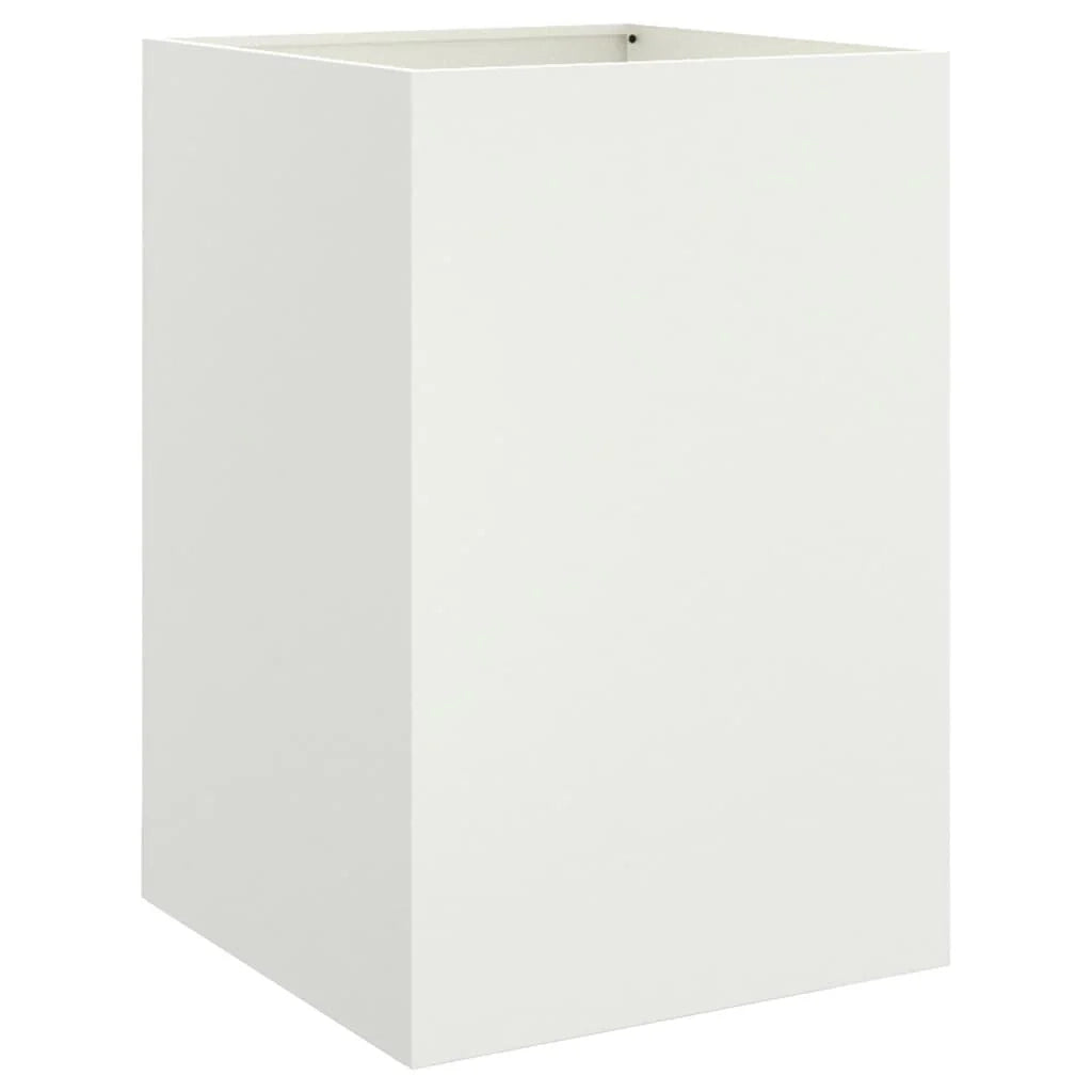 Fioriera rialzata per piante fiori terrazza giardino 52 x 48 x 75 cm acciaio bianco 02_0037684