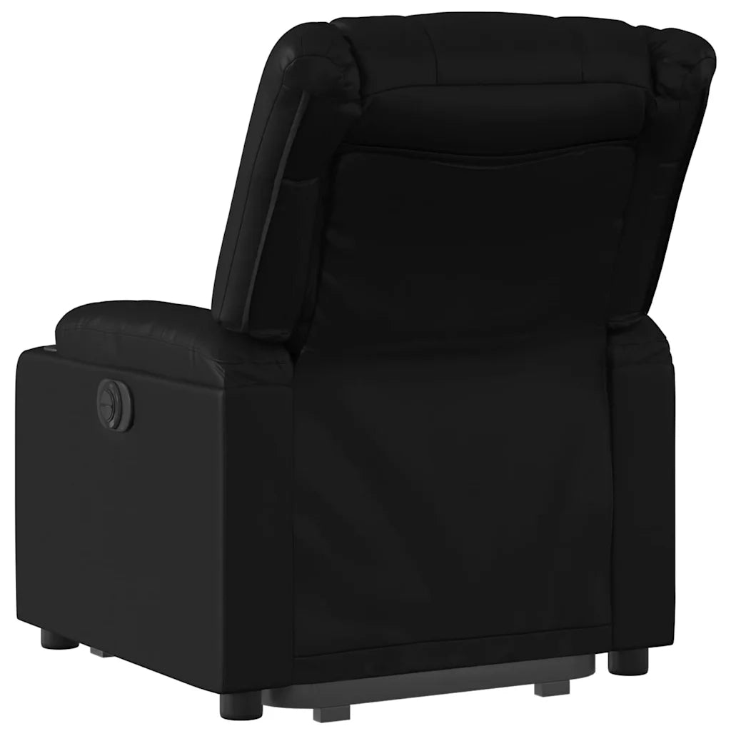 Poltrona Alzapersona Reclinabile Elettrica Nera in Similpelle 3206559