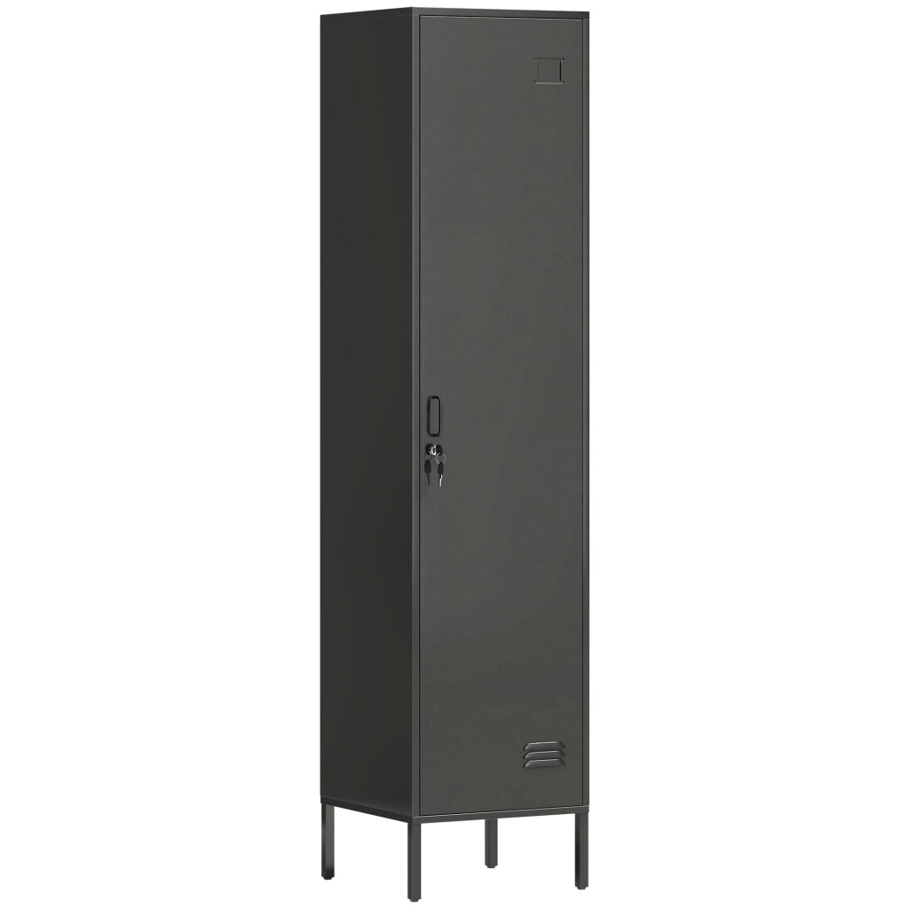 Armadietto metallico con porta bloccabile e appendiabiti ¨C zephmum ¨C Nero