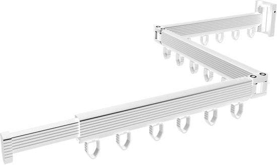 Droogrek a muro, pieghevole (triplo), spaziale, per asciugare abiti, balcone, cucina secondaria, camera da letto, bianco