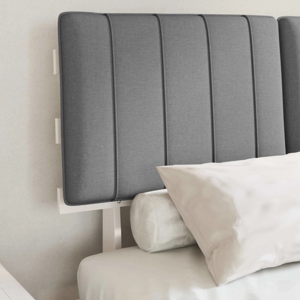 Letto con Testiera Rivestita Grigio chiaro 120 x 190 cm
