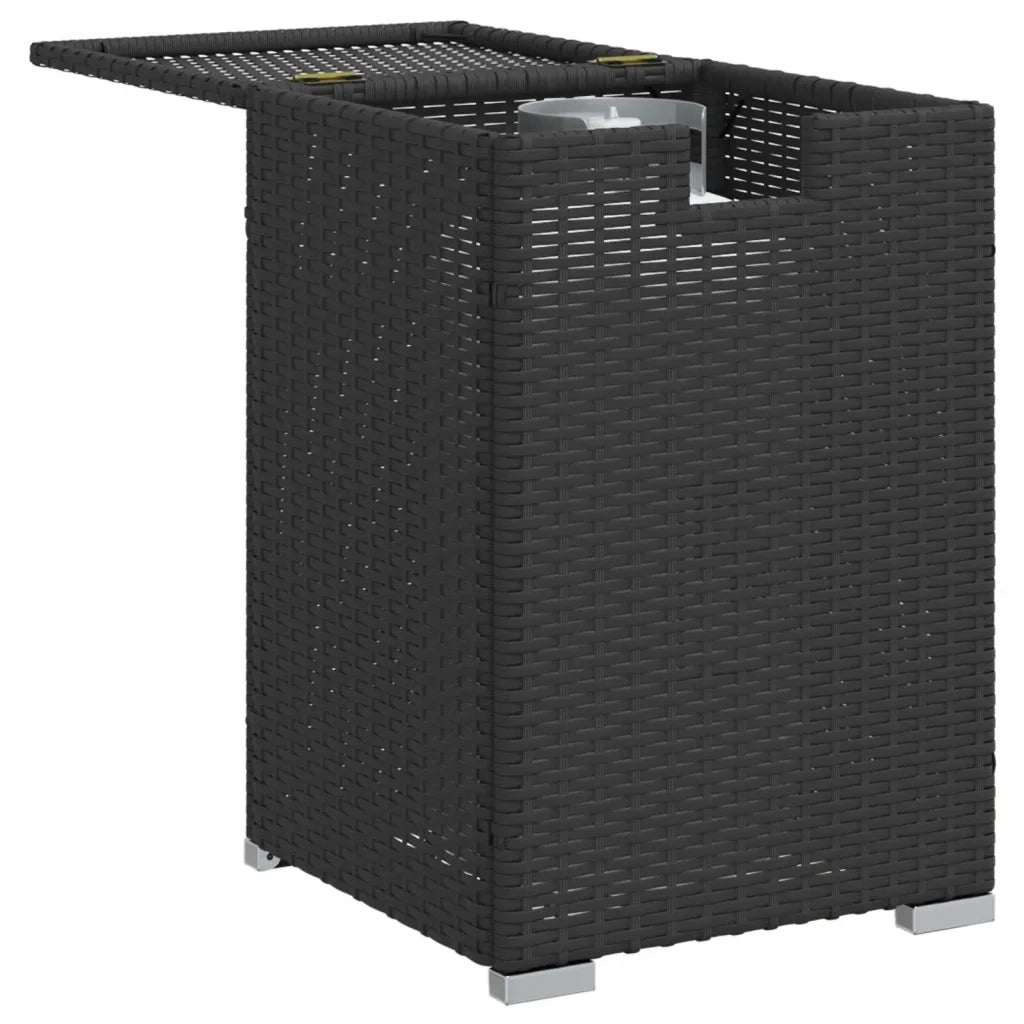 Tavolo Copri Serbatoio Propano Nero 40x40x60 cm in Polyrattan 366294