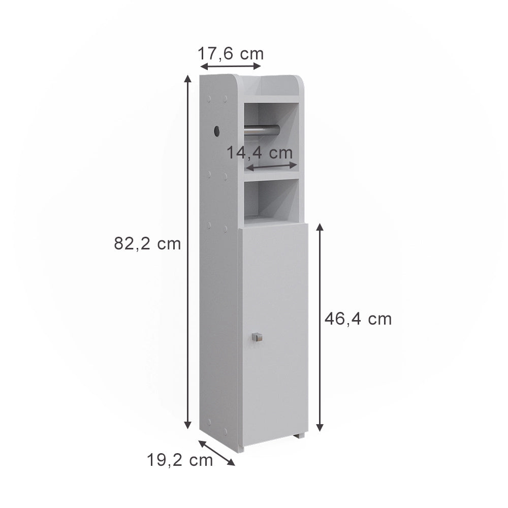 Vicco Armadietto per carta igienica Bianco 17.6 x 82.2 cm con 1 porta