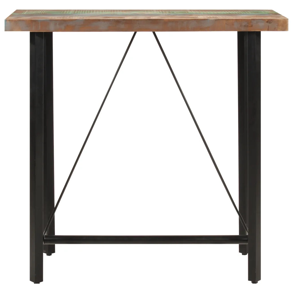 Tavolino da Bar 110x55x107cm Legno Massello di Recupero e Ferrocod mxl 83466