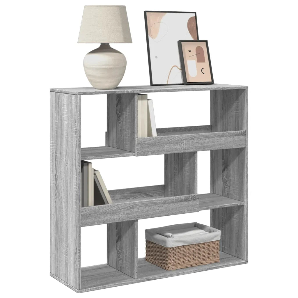 Libreria Divisorio-Scaffale per Libri-Mobile di Stoccaggio Grigio Sonoma 100x33x94,5 cm