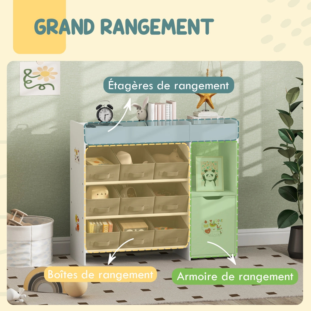 Mobile per bambini con 9 cassetti e armadio ¨C zephmum ¨C bianco