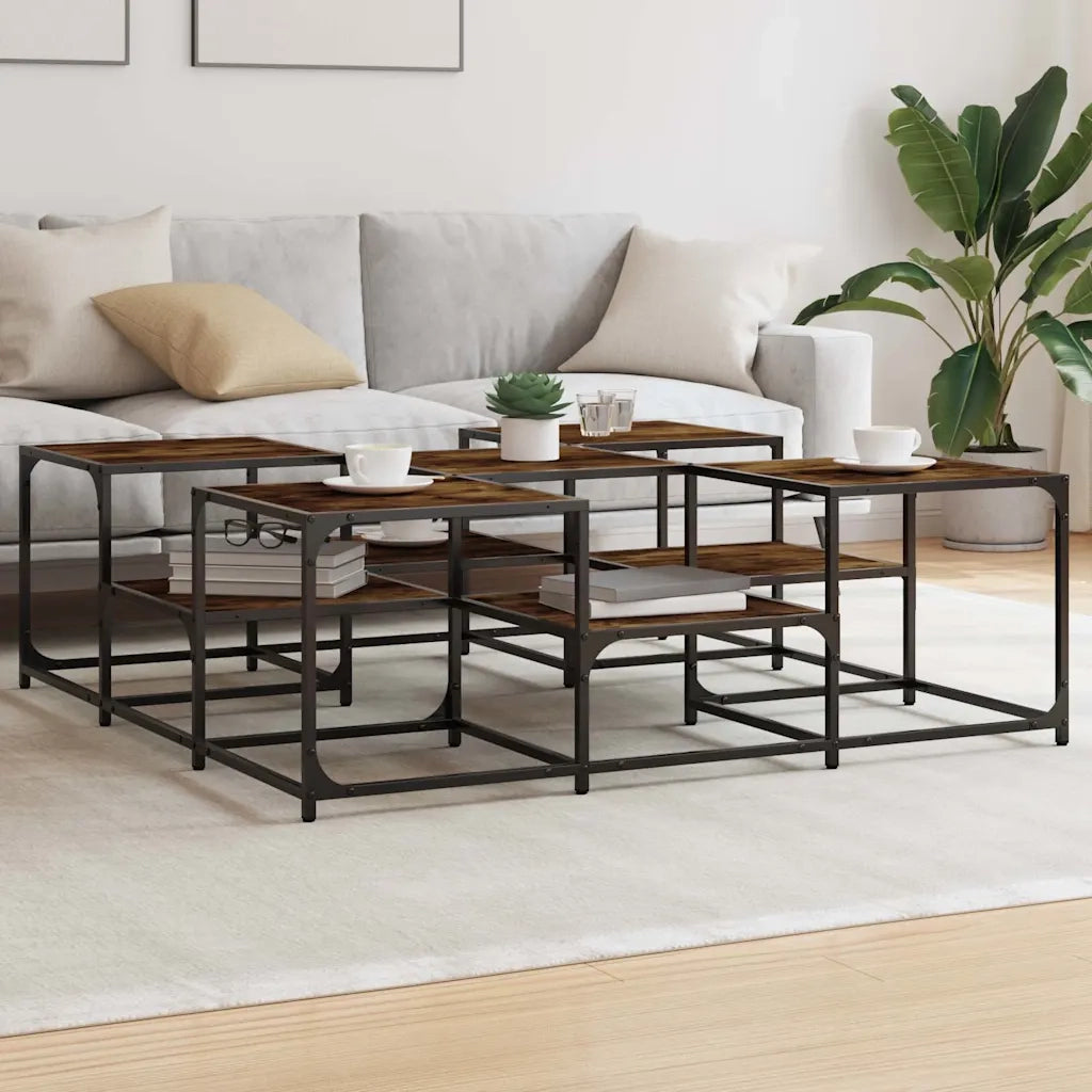 Tavolino salotto | Tavolino da caff¨¨ | Tavolino da Soggiorno Rovere Fumo 121x121x40 cm Legno Multistrato