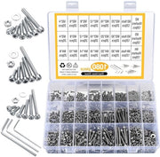 Viti a cilindro in acciaio inox con testa a 6 facce, 1080 pezzi M2 M3 M4, inclusi chiodi e anelli, assortimento per fissaggio meccanico