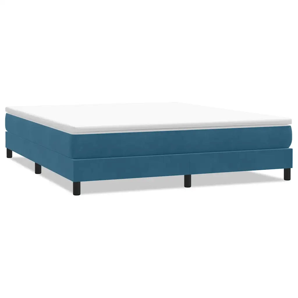 Letto a Molle senza Materasso Blu Scuro 180x220 cm Velluto 3315889