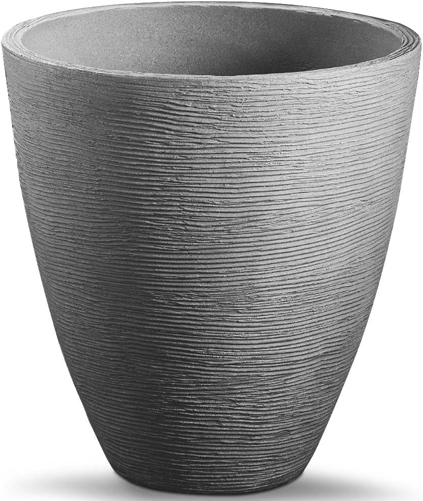 Deuba Fioriera 40 x 42cm 32 Litri Vaso per Fiori Piante Vasi da Esterno Giardino Resistente alle Intemperie Grigio