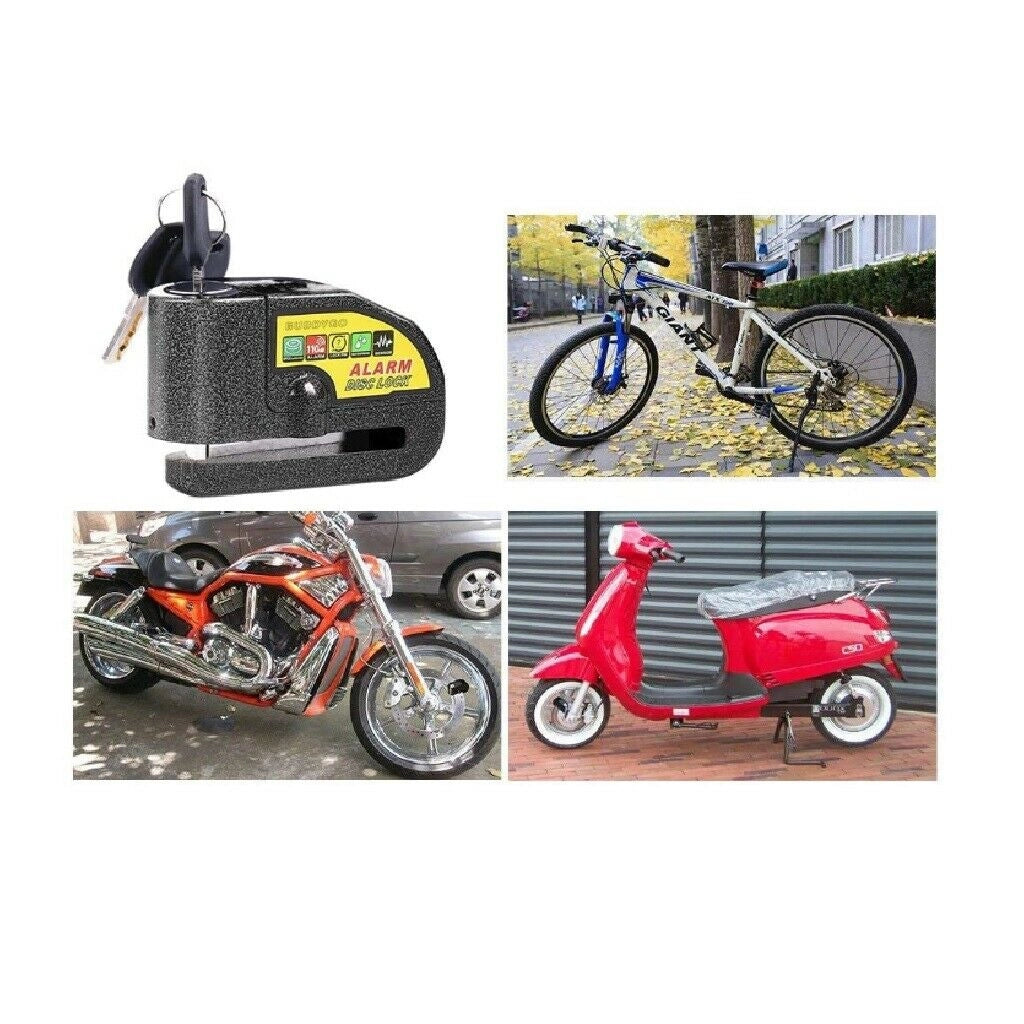 Bloccadisco Blocca disco Allarme con sirena Lucchetto per moto e bici antifurto