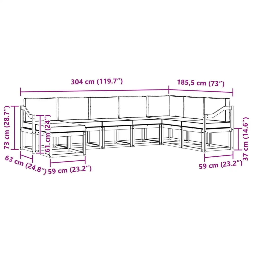 Set di divani da esterno 8 pz Bianco e Beige 3388067