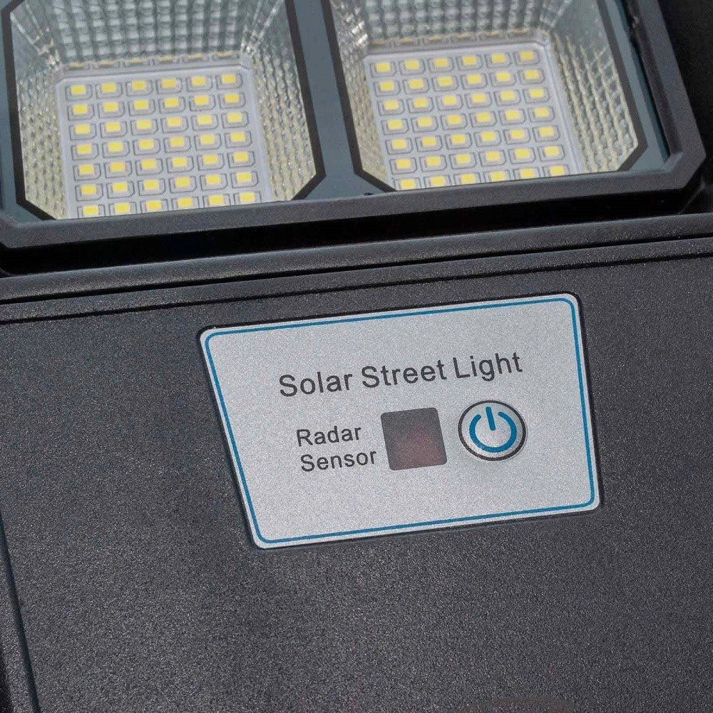 Trade Shop - Faro Stradale Solare Led 170 W Sensore Crepuscolare Ip65 Pannello Fotovoltaico -
